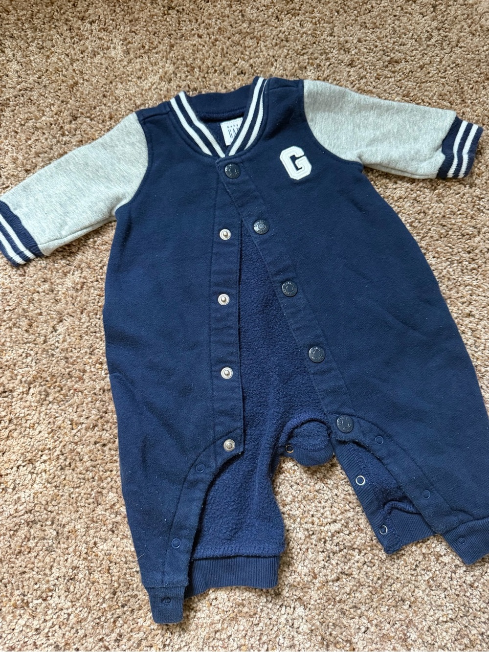 GAP Navy One-Piece with Gray Sleeves